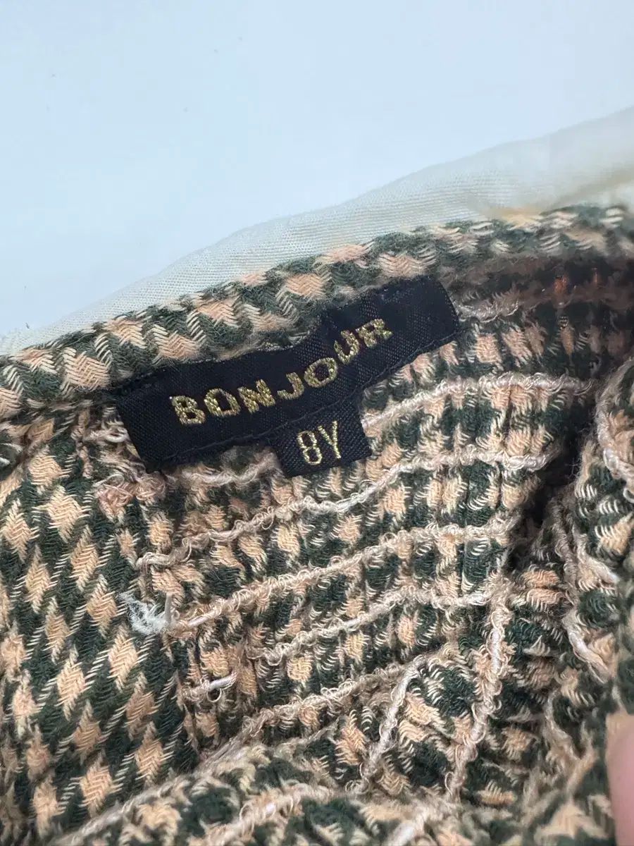 ボンジュールダイアリー チェック ブラウス 8y