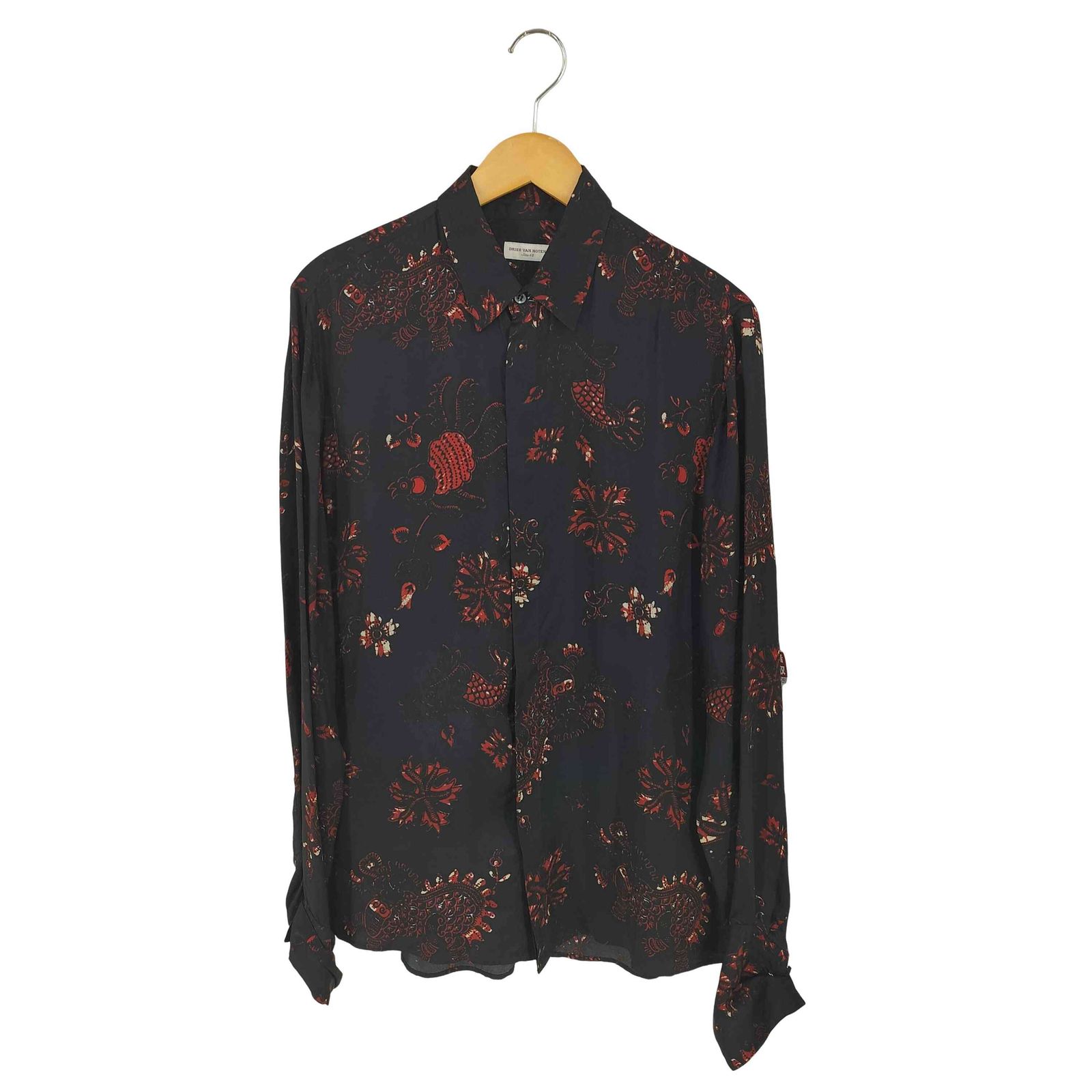 ドリスヴァンノッテン DRIES VAN NOTEN 総柄 レーヨン 比翼シャツ メンズ JPN：48 