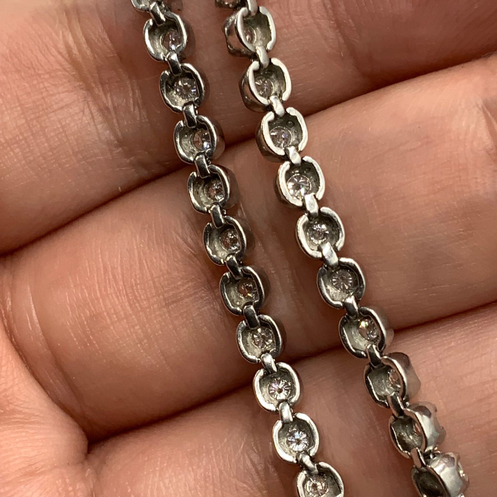 Pt850 テニスブレスレット 9.3g 1.03ct 約18cm