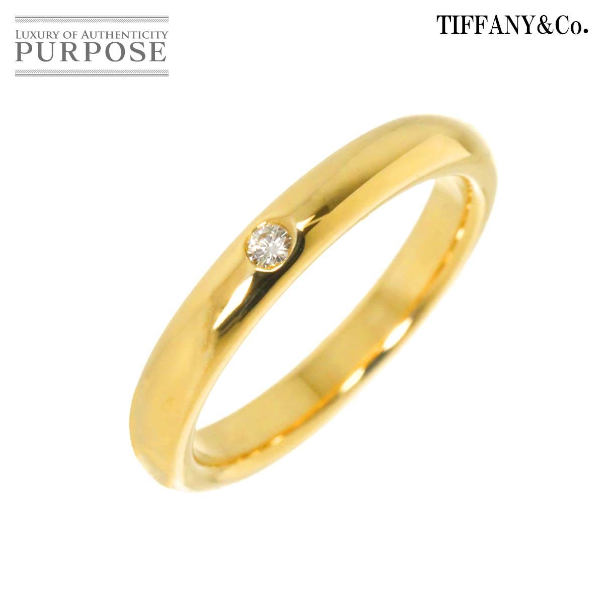 美品‼️直営店購入‼️ティファニー　K18スタッキングバンドリング❤️7号　ダイヤ ティファニー TIFFANY&CO. スタッキング バンド 7号 リング