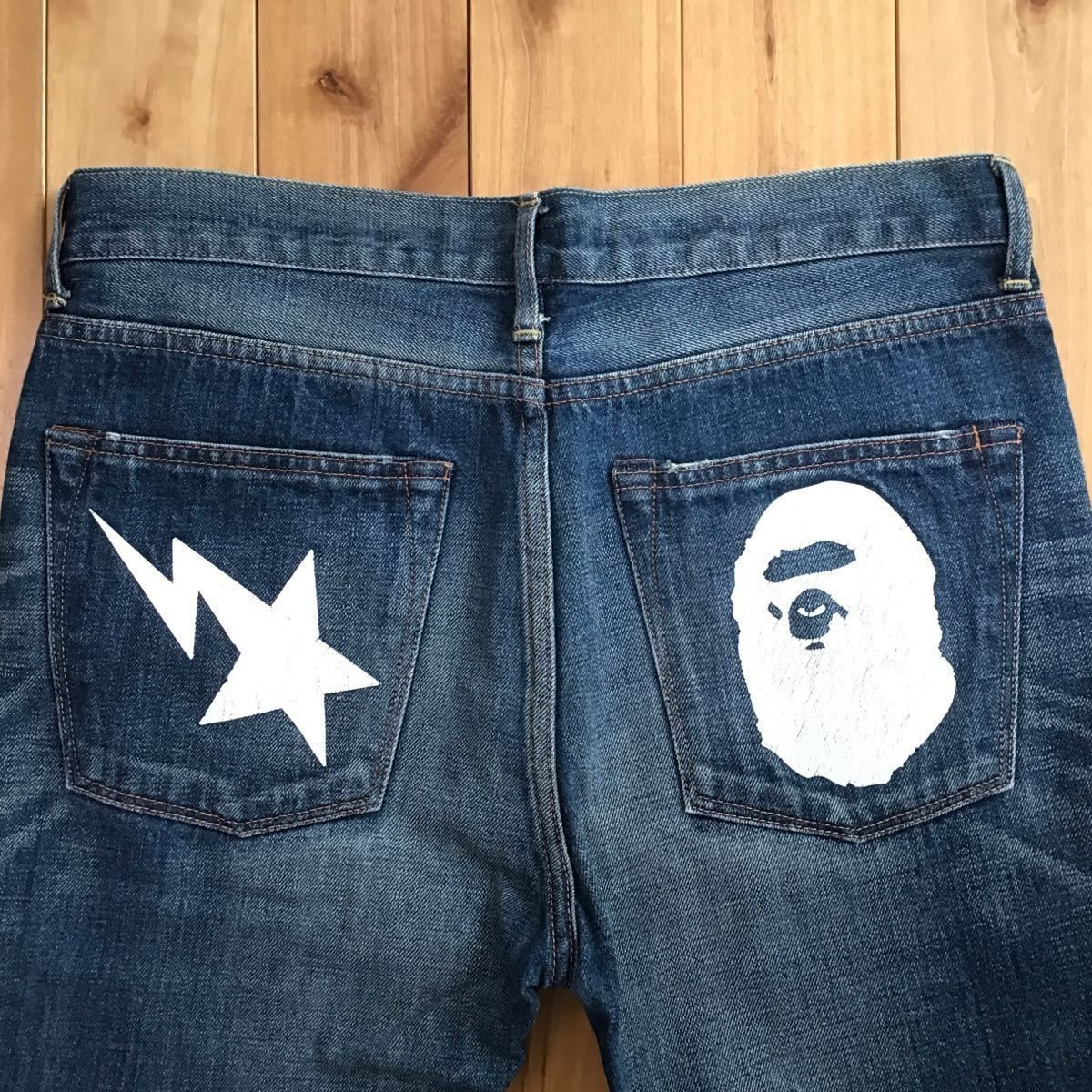 BAPE STA APE HEAD denim pants Mサイズ a bathing ape BAPESTA デニム 