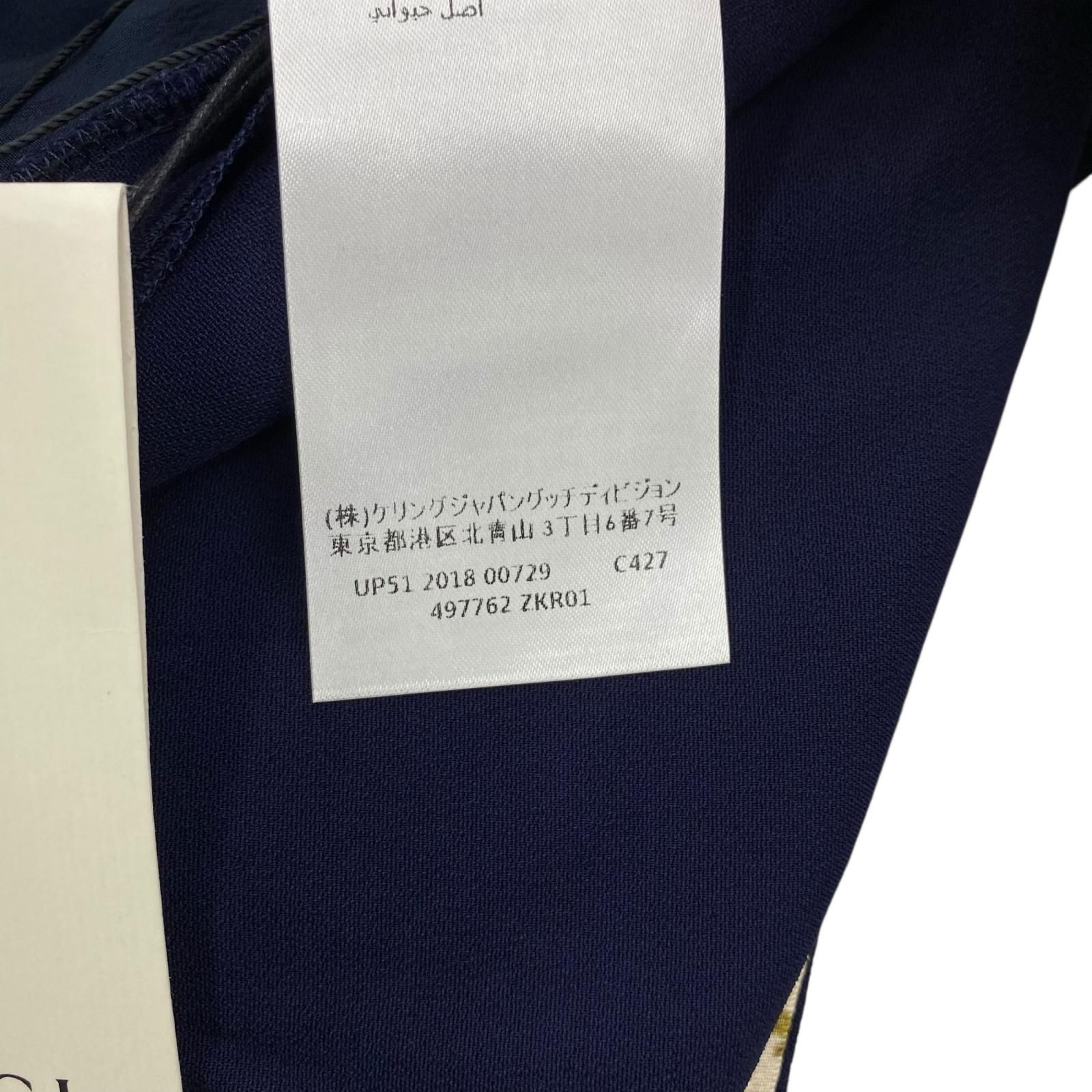 186005 GUCCI グッチ フ スラックス ブーツカット ビスコース シルク 497762 ネイビー DECORATOM_COM_BR