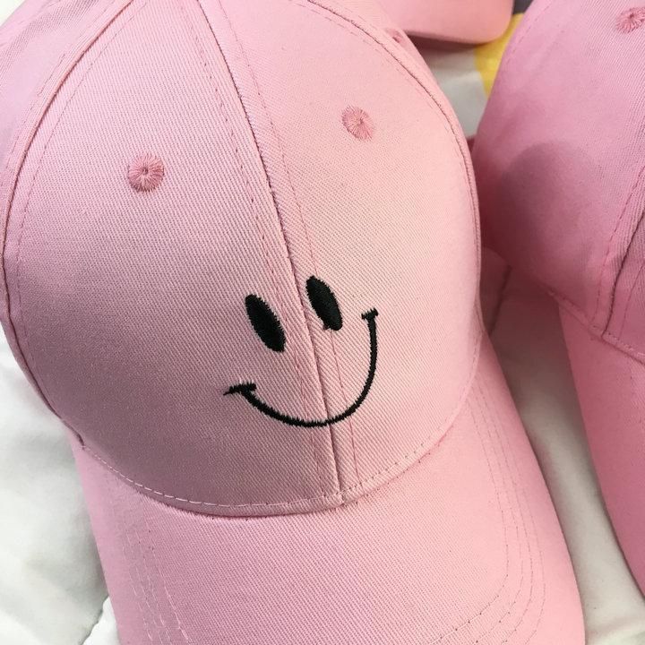 ハート刺繍 ピンク 野球帽 韓国風 ビンテージ加工 ダメージ生地 - キャップ