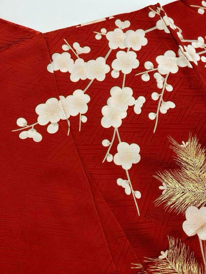 振袖 仮絵羽 染の北川 京友禅 金彩 松竹梅 紋意匠 正絹 未仕立て品 八掛付き 振袖 仮絵羽 染の北川 京友禅 金彩 松竹梅 紋意匠 正絹 未仕立て