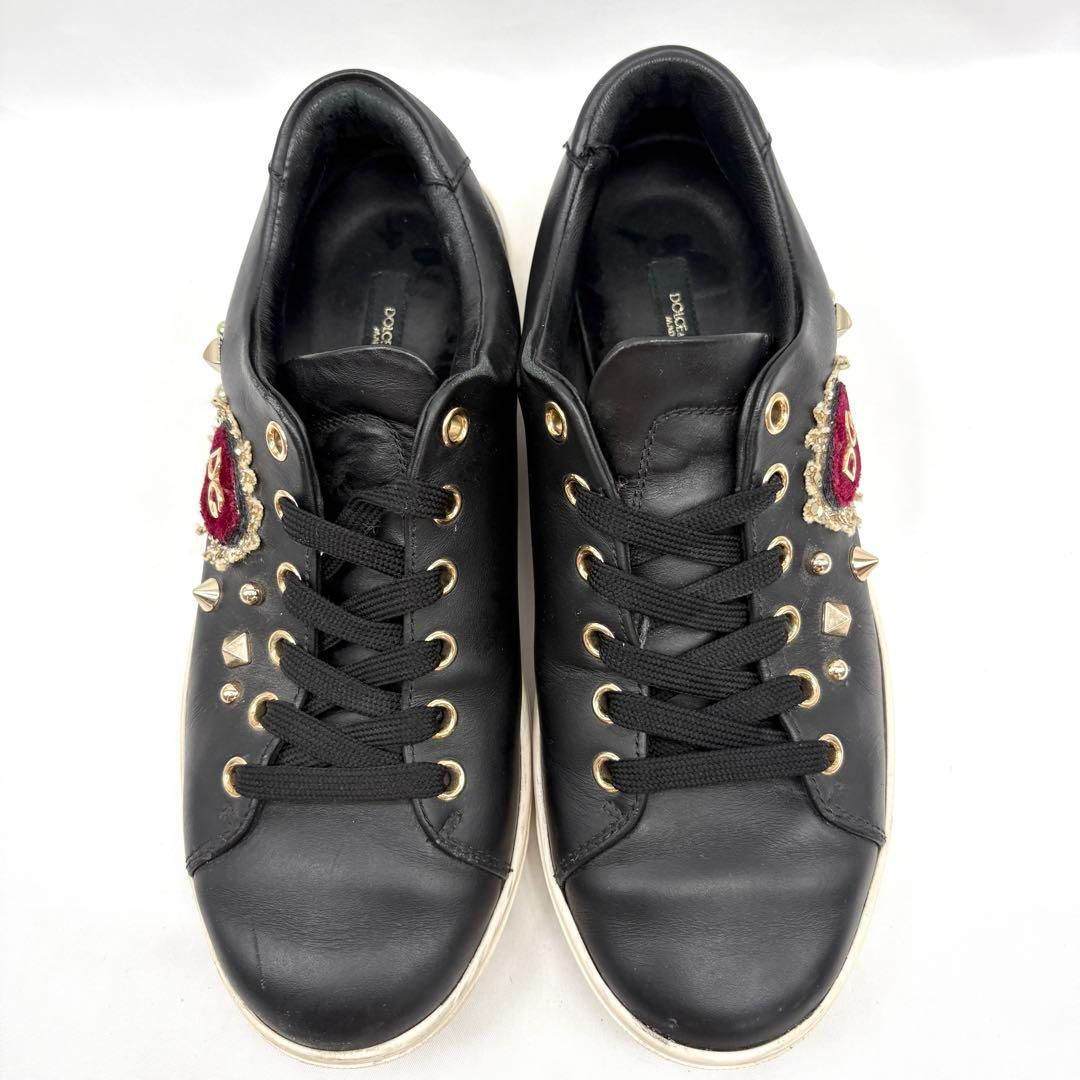 DOLCE&GABBANA ドルチェ&ガッバーナ レザー スニーカー スタッズ
