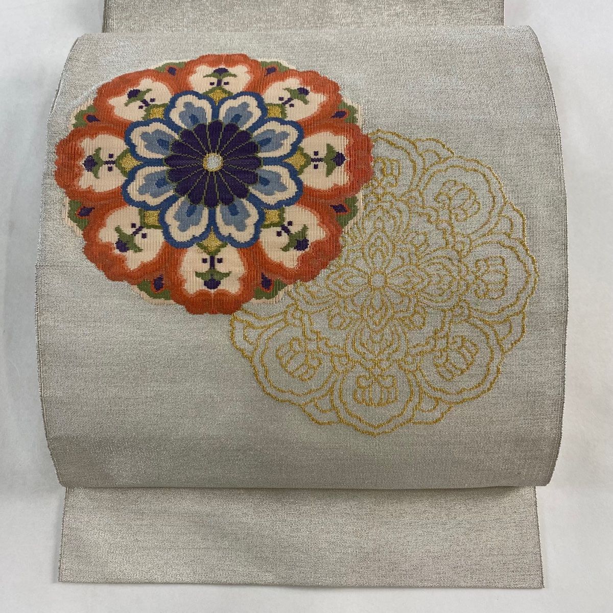 名古屋帯 名品 夏帯 八寸名古屋帯 松葉仕立て やまと 葉と実 金