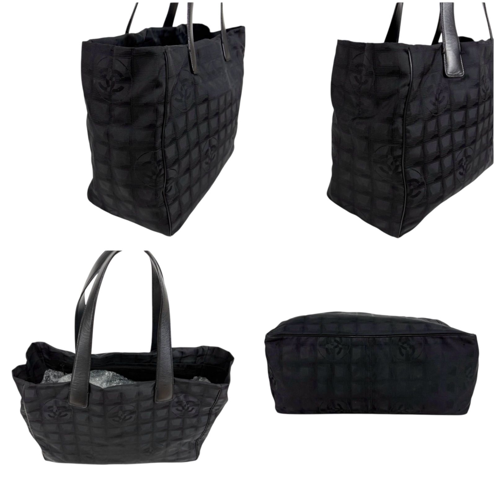 シャネル CHANEL ニュートラベルライン トートバッグ ブラック