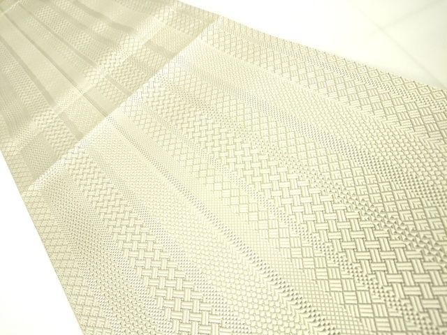 ⑥⑦⑦本場筑前博多織 ジャバラ 正絹 全通 小森草木染工房 名古屋帯 未