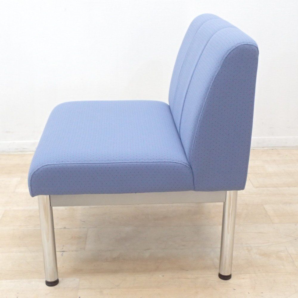 ロビーチェア2点セット オカムラ okamura 2311AX FS61 ブルー 肘無し 椅子 ソファ 1人用 1人掛け 待合室 受付 EG14182 オフィス家具 MARWIL-DEMENAGEMENTS_CH