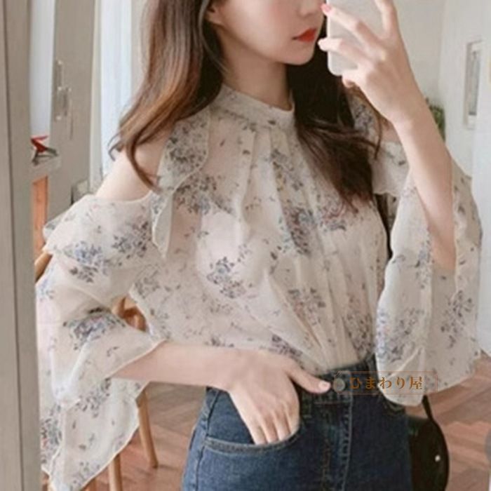 ブラウス レディース 夏 トップス シフォンブラウス 半袖 Tシャツ プリント ゆったり 体型カバー シフォン シャツブラウス 大きいサイズ 夏物 40代 50代 60代 ブラウス レディース 夏 トップス シフォンブラウス 半袖 T