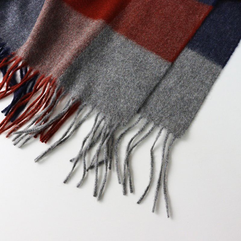 タグ付き ジョンストンズ ブロックチェック 大判ストール マフラー カシミア 未使用 保管品 ジョンストンズ Johnstons カシミヤ100% 大判