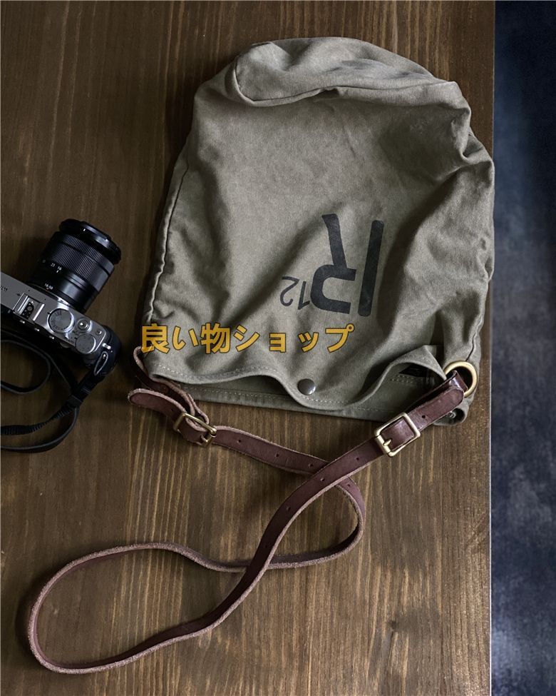 未来的な 豪華 アメリカン ウォッシュド ミリタリー キャンバス 2wayショルダーバッグ カーキ ミリタリー US NAVY 軍物 キャンプ レトロ