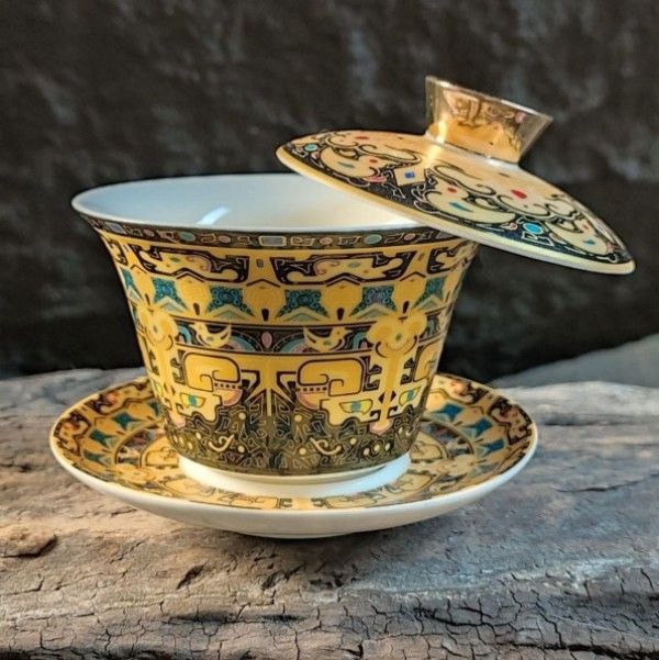 中国茶器 饕餮三才蓋碗 茶器 茶道具 煎茶器 新品未使用 新品】中国茶器 饕餮三才蓋碗 茶器 茶道具 煎茶器 - メルカリ