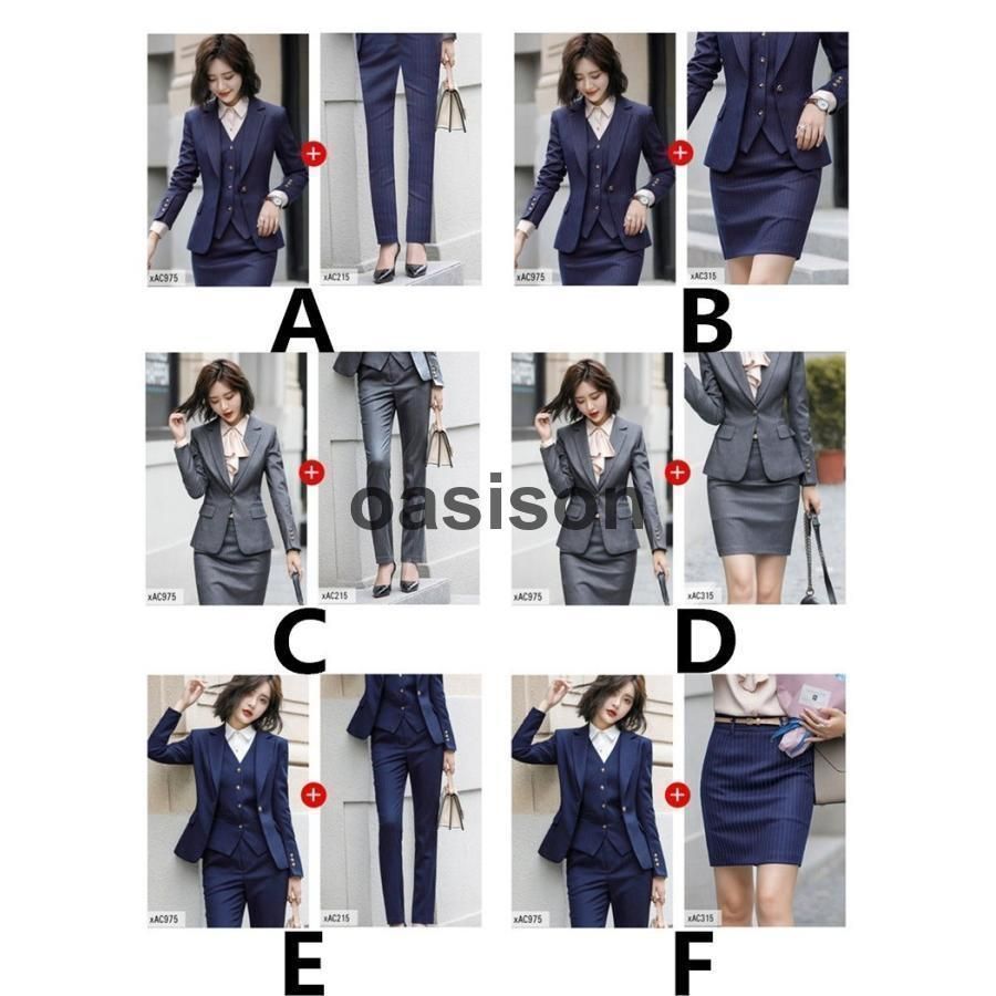ストライプ ビジネススーツ 2点セット セットアップ レディース スカートスーツ パンツスーツ ママ 30代 フォーマルスーツ 通勤 就活 事務服 オフィス 卒業式 min MAAHADDERANG_COM
