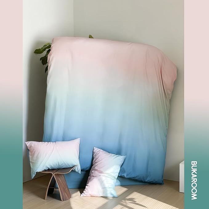 BUKAROOM 布団カバーセット ダブル 4点セット フリル付き ダブルジッパー掛け布団カバー オールシーズン対応 洋式・和式兼用 ボック BUKAROOM 布団カバーセット ダブル 4点セット フリル付き ダブル