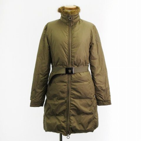 MONCLER カーキ ダウンコート サイズ0 ベルト付き モンクレール MONCLER ダウン コート ジャケット ベルト付き
