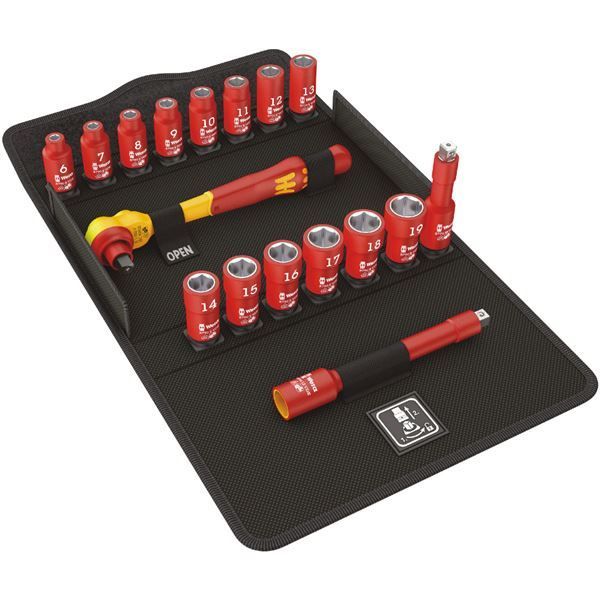 WERA ヴェラ 差込角3|8DR 17点組 絶縁 ソケットレンチ セット 004970 工具 ツール DIY 作業工具 道具 レンチ