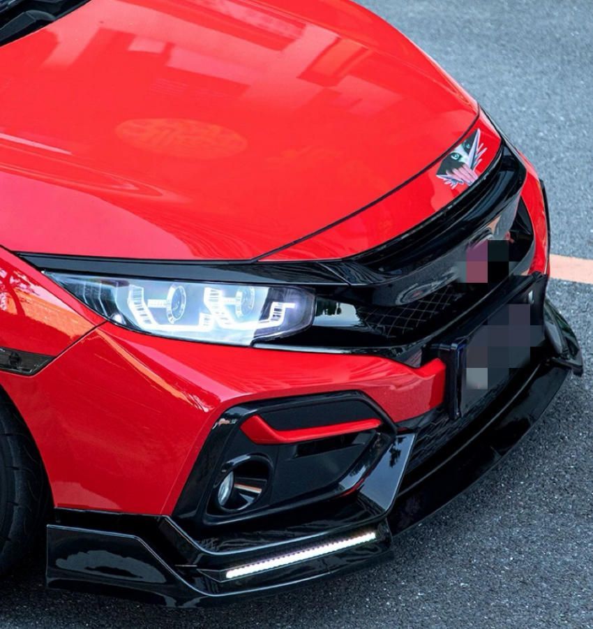 シビックボックス- Si FK7 FK8 2016-2020前後バンパースポイラー5点セットガード付き改造キット FFCRYSTALESIA_COM