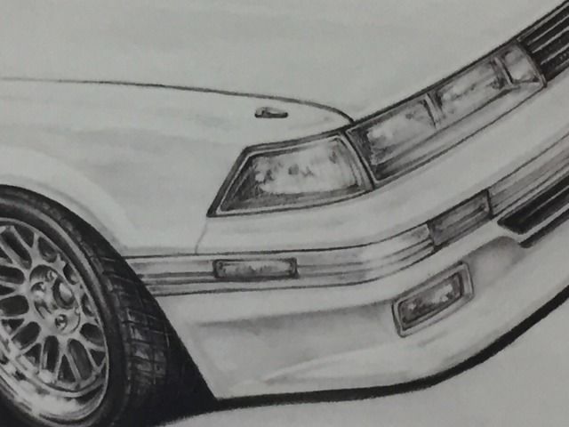 トヨタ ソアラ Z20 鉛筆画 名車 旧車 ノスタルジックカー