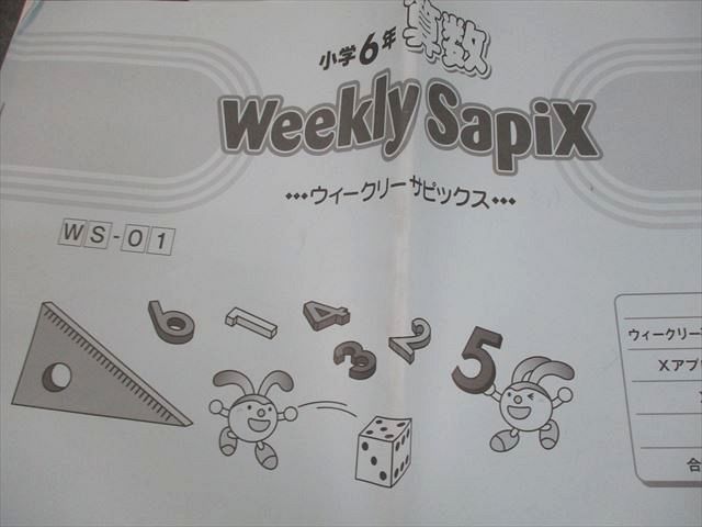 SAPIX サピックス 小6 算数 ウィークリーサピックス WS-01～19 2023 