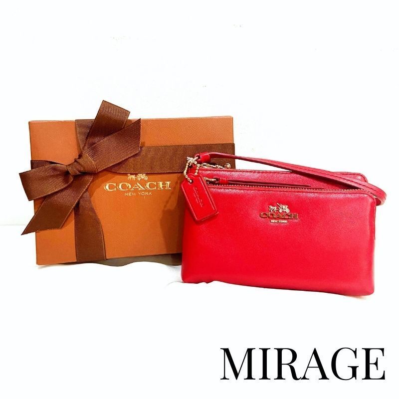 新品 未使用品 COACH コーチ ポーチ レッド 赤 箱付き - MIRAGE - メルカリ