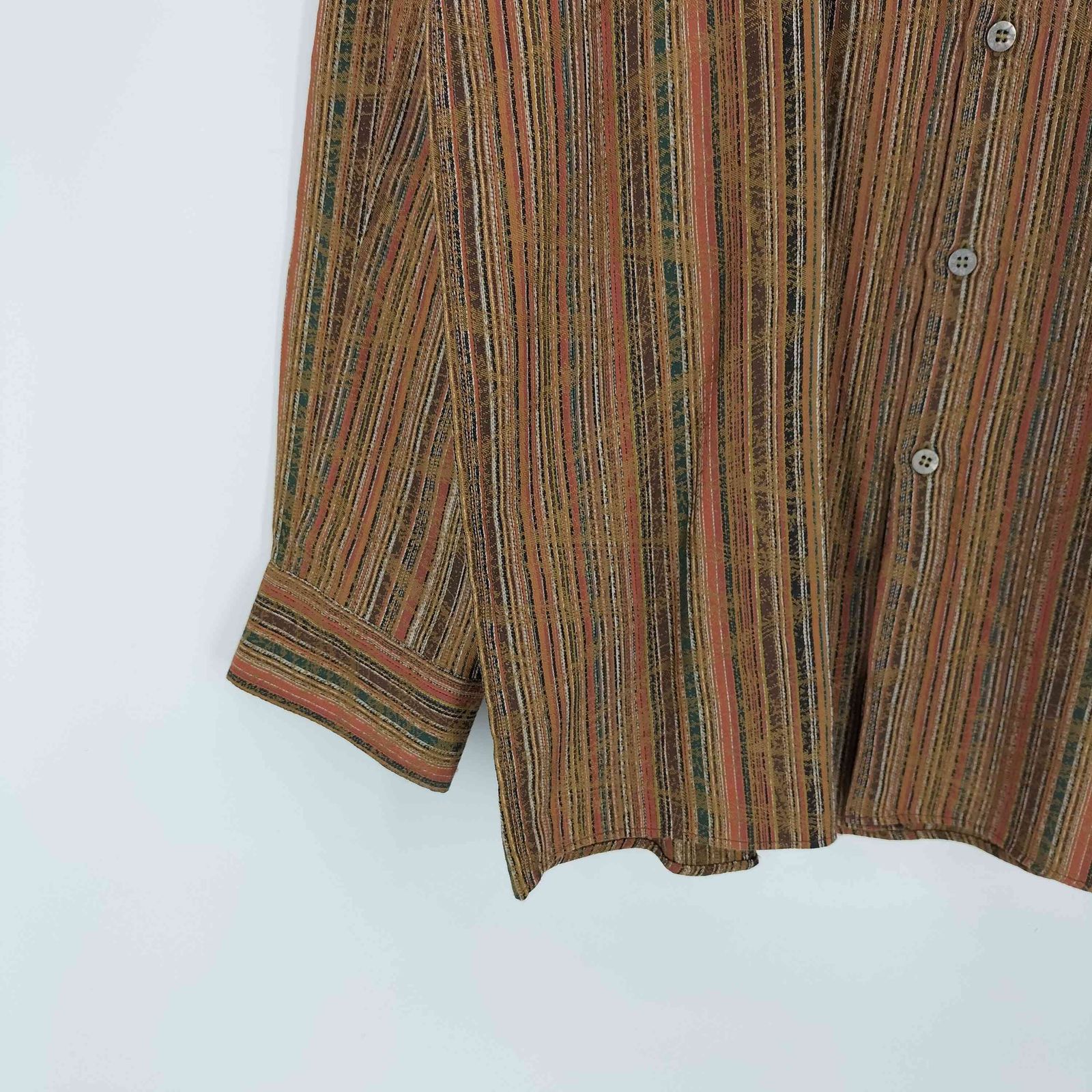 ミッソーニ MISSONI イタリア製 マルチストライプ コットン レギュラーカラーシャツ メンズ EUR：50 