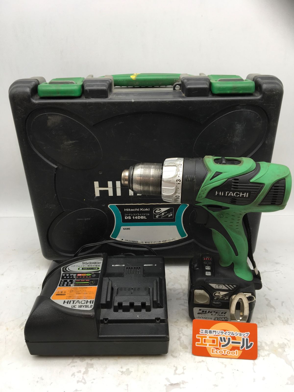 品 Hitachi|日立 コードレスドライバドリル DS 14DBL 2LLCK アグレッシブグリーン 14.4V ITV6MLM5TB2O エコツール知立店 M02