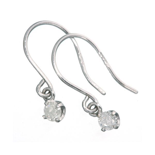 K18ホワイトゴールド 0.1ctダイヤフックピアス ダイヤモンドピアス FORTGASGNV_COM_BR