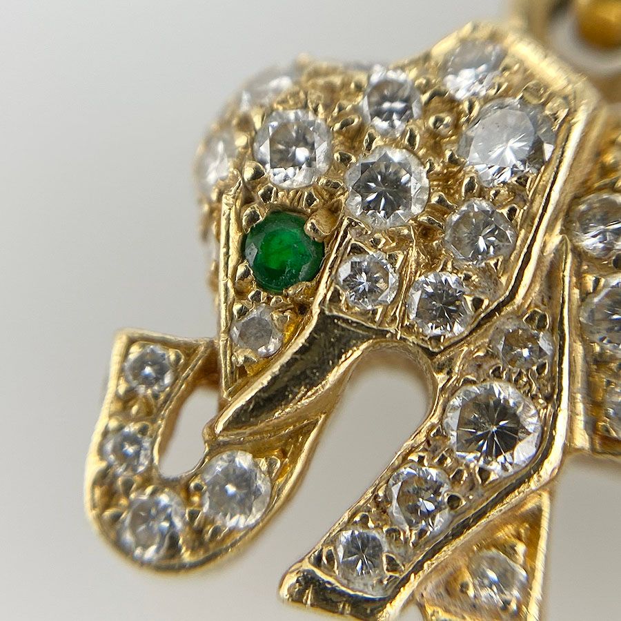 カルティエ CARTIER ペンダントトップ K18YG ダイヤモンド エメラルド