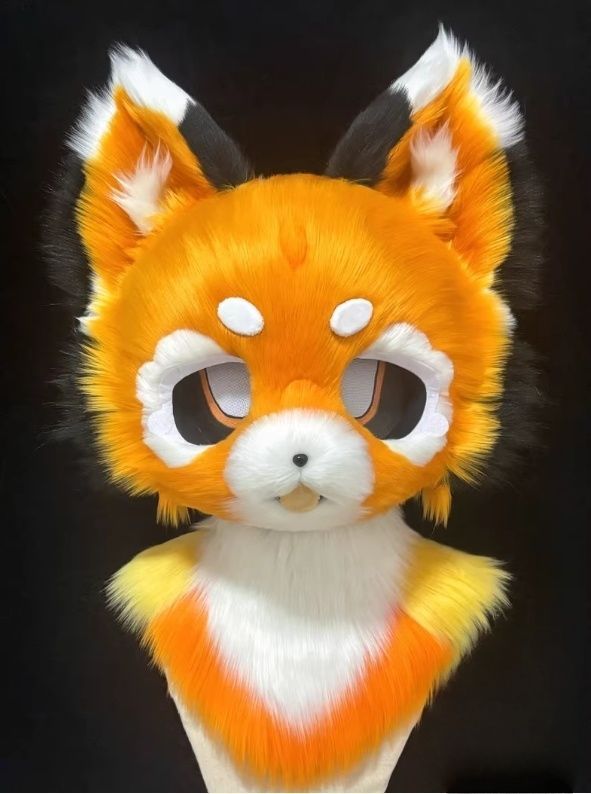 ファースーツ 着ぐるみセット NO.134 オレンジ色 レッサーパンダ ケモノ ファースーツ 全頭ヘッド ぬいぐるみ コスプレ コスチューム