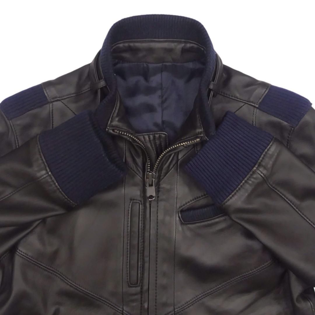 日本製 ライダースジャケット 本革 シングル メンズ S レザー