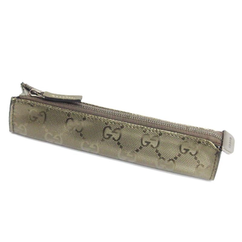 グッチ GUCCI GG柄 ペンケース 170780 メタリック ブラウン系 □ECS