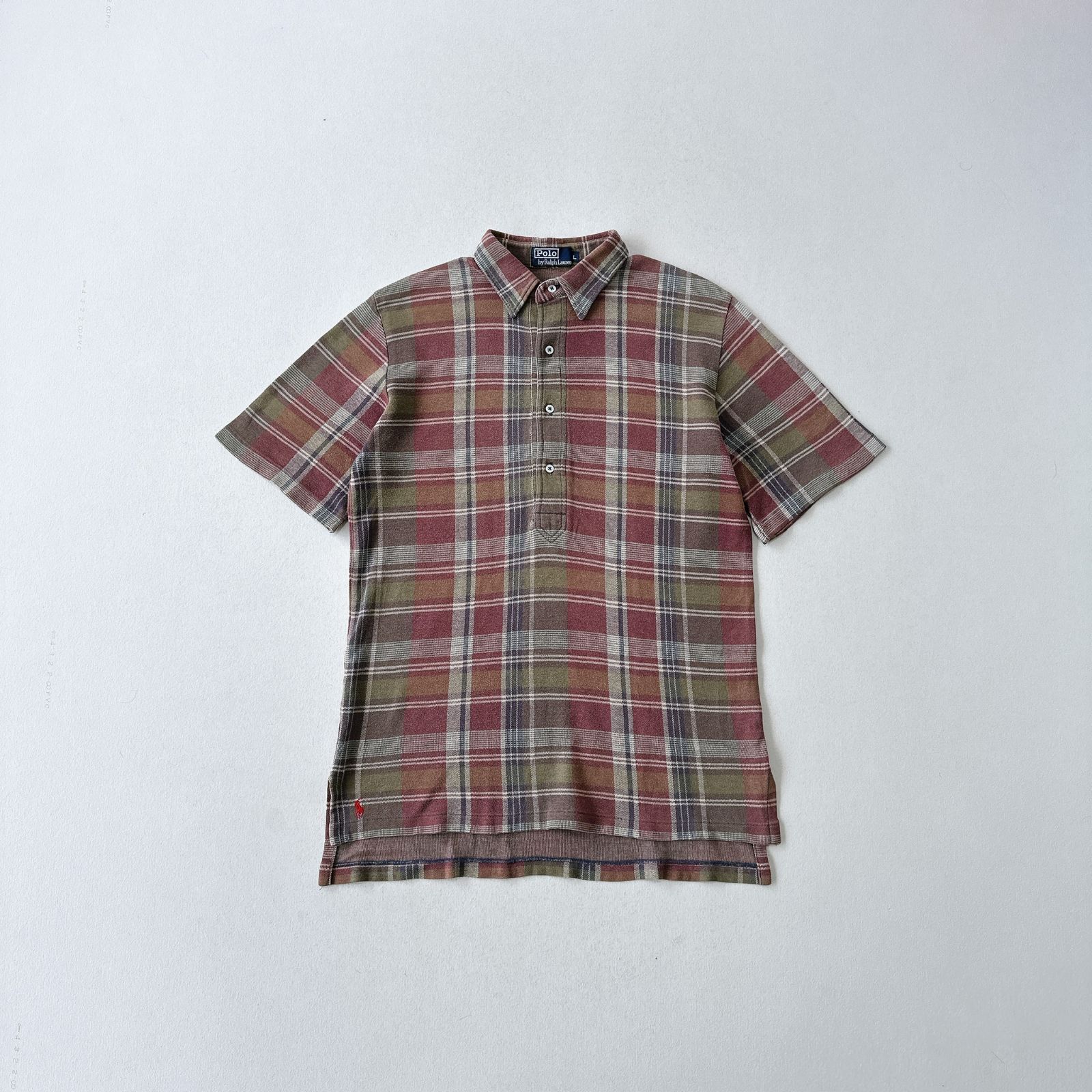 90s ラルフローレン 裾ポニー チェック柄 ポロシャツ Polo by 90s ラルフローレン 裾ポニー チェック柄 ポロシャツ Polo by