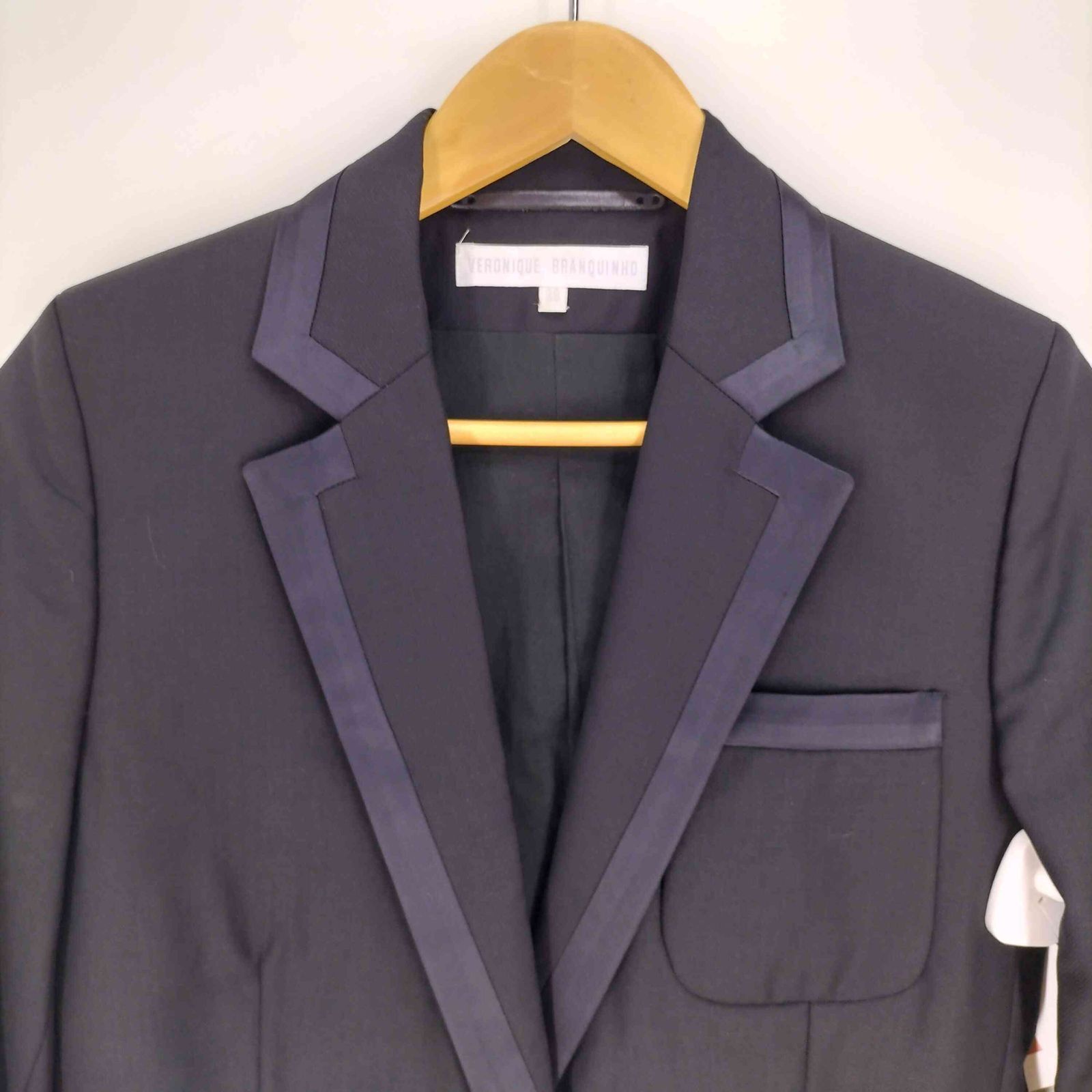 Veronique Branquinho(ヴェロニクブランキーノ) 90S ベルギー製 総裏 1B パイピング ウール ジャケット レディース EUR：38 【中古】【ブランド古着バズストア】 ヴェロニクブランキーノ Veronique Branquinho 90S ベルギー製 総裏 1B