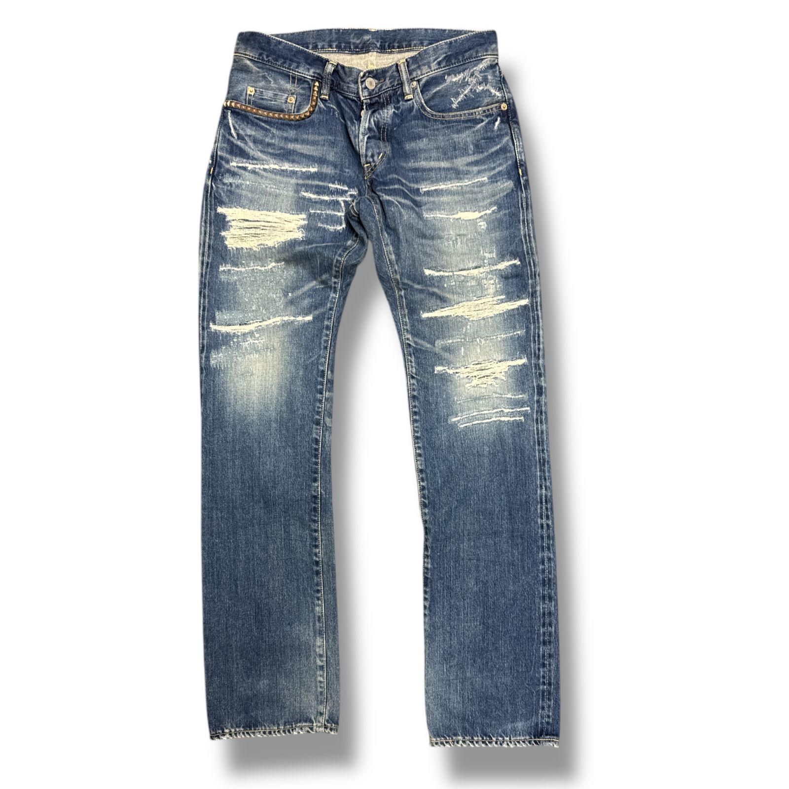 ②★Hysteric glamor スタッズデニム★セルビッチ濃紺 HYSTERICGLAMOUR セルビッチスタッズデニムパンツ ②☆Hysteric glamor