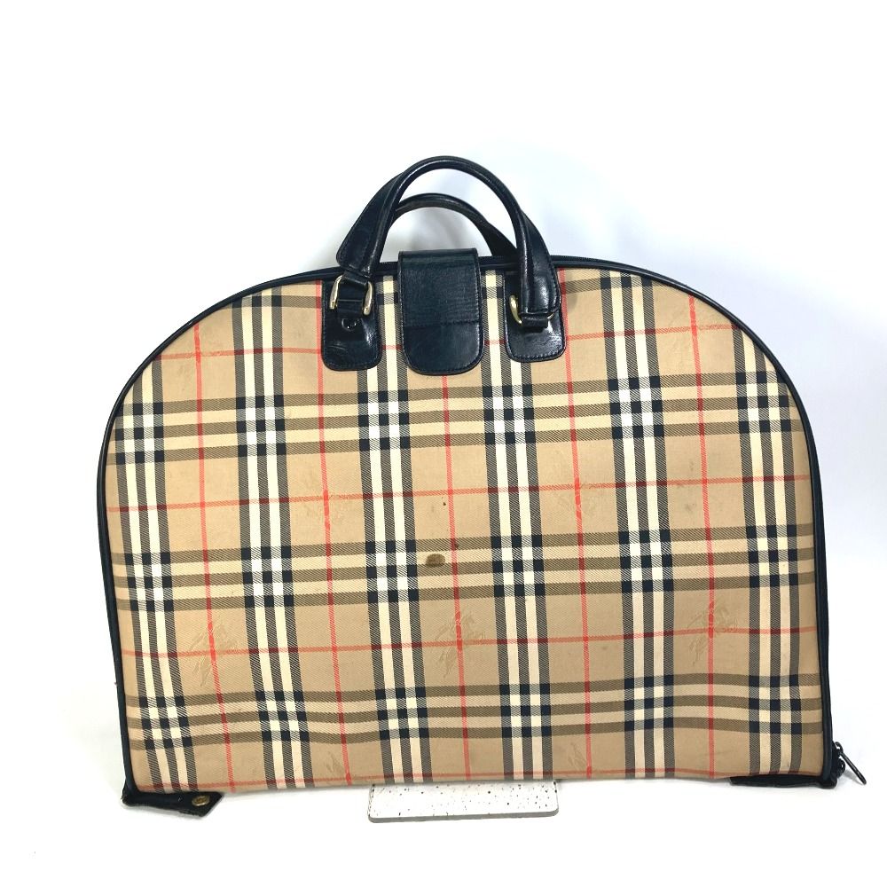 BURBERRY バーバリー ガーメントバッグ チェック キャンバス/レザー
