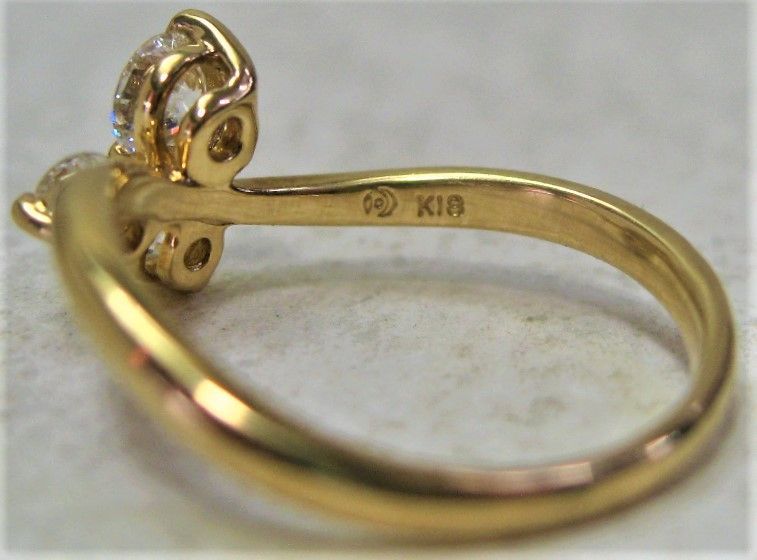 田崎真珠タサキTASAKI K18 18金 リング 指輪 ダイヤ3ヶ0.59ct