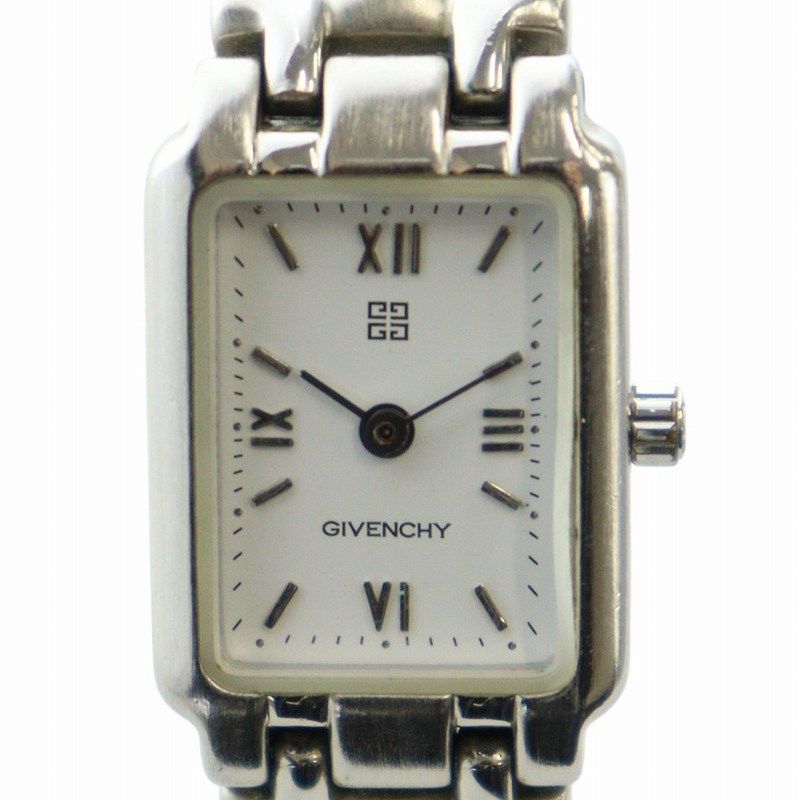 ジバンシィ GIVENCHY RC.09.XVI 腕時計 ウォッチ クォーツ スクエア 白文字盤 ローマン ロゴ シルバー色 GY18 |MQ