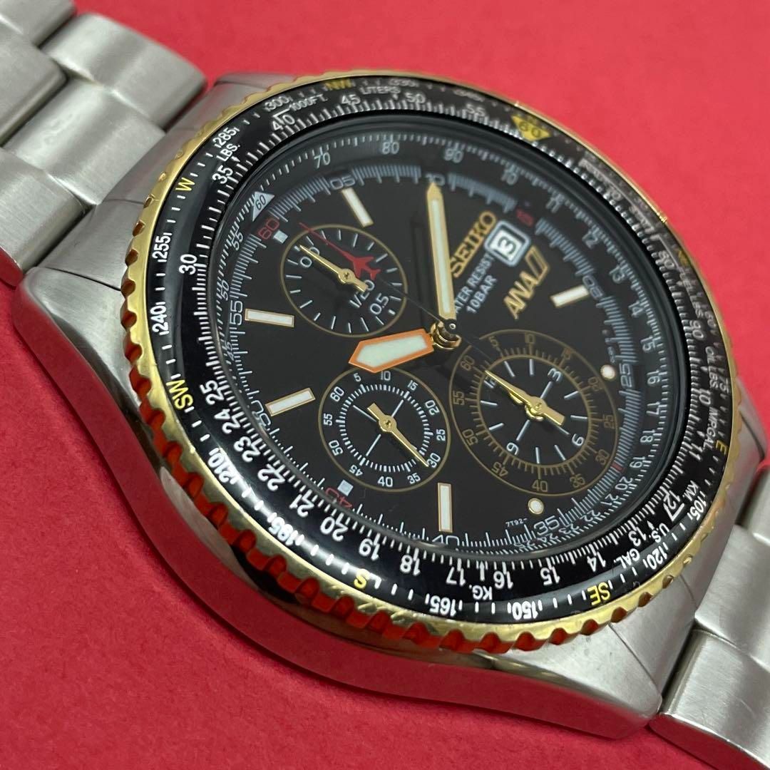 SEIKO セイコー ANA ハッピーフライト 7192-0CF0 腕時計 メンズ ウォッチ クォーツ quartz 回転ベゼル クロノグラフ SEIKO ANA 限定 フライトマスター クロノグラフ デイト