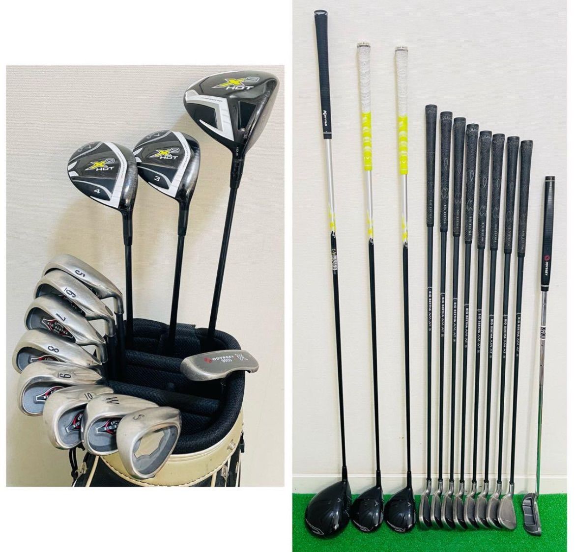 8933 Callaway キャロウェイ メンズ ゴルフクラブ12本セット X 2 HOT BIG BERTHA フレックスR ODYSSEY キャディバッグ