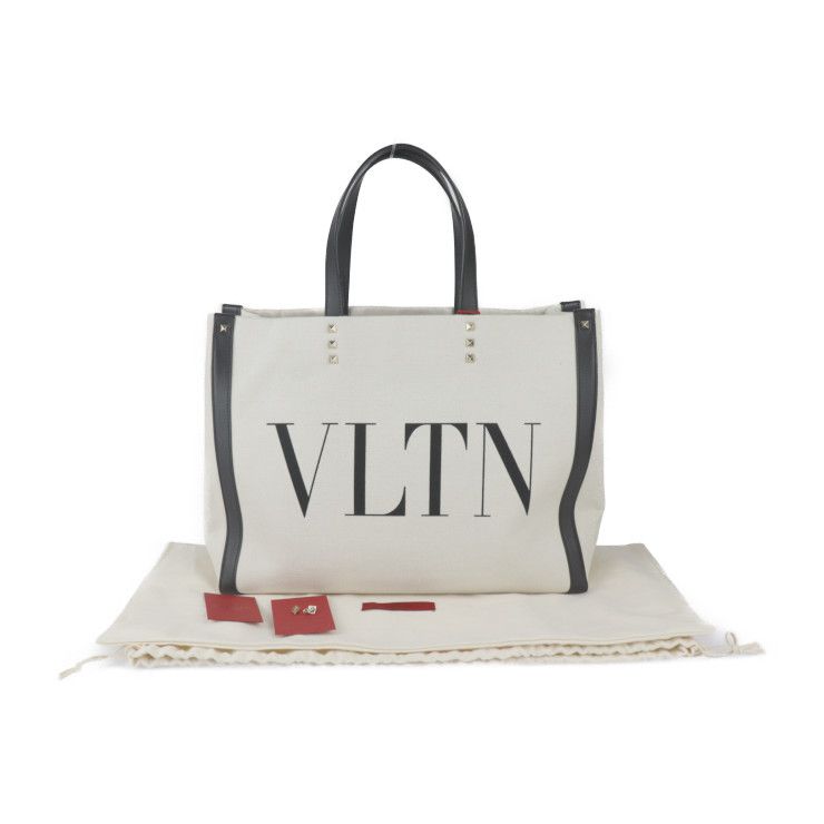 ヴァレンティノ VLTN トートバッグ 2way スタッズ A4収納可能 白 黒 VALENTINO GARAVANI】ヴァレンティノガラヴァーニ『VLTN ロック