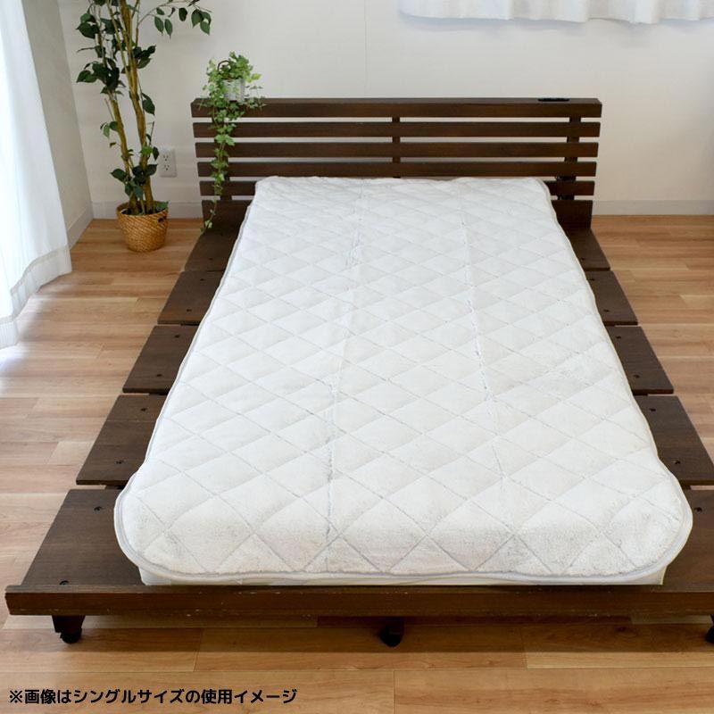 西川 ラビットファー調 敷きパッド キング 6KB-CM42082203GR