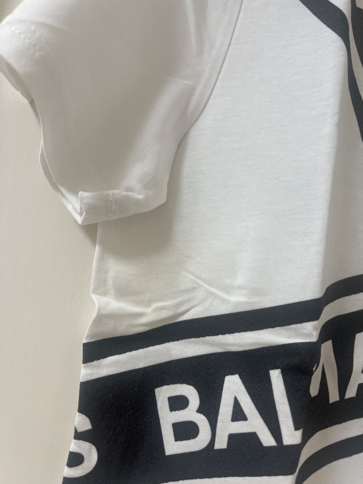 訳あり 特価 新品 バルマン BALMAIN メンズ Tシャツ ホワイト 白T ロゴ 