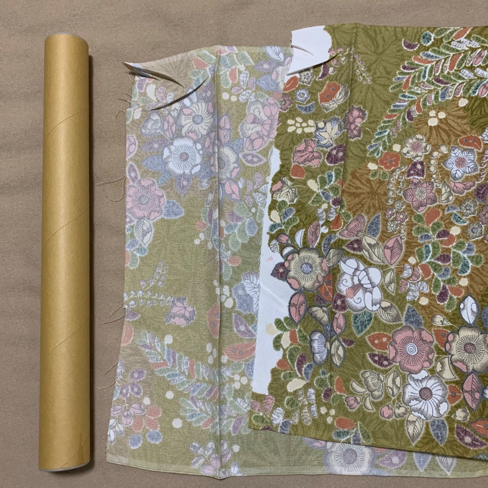 新品★﻿小紋 ポリエステル着尺 反物 リメイク-18 楽天市場】化繊きもの 反物 江戸小紋 三勝染め 単品 未仕立て