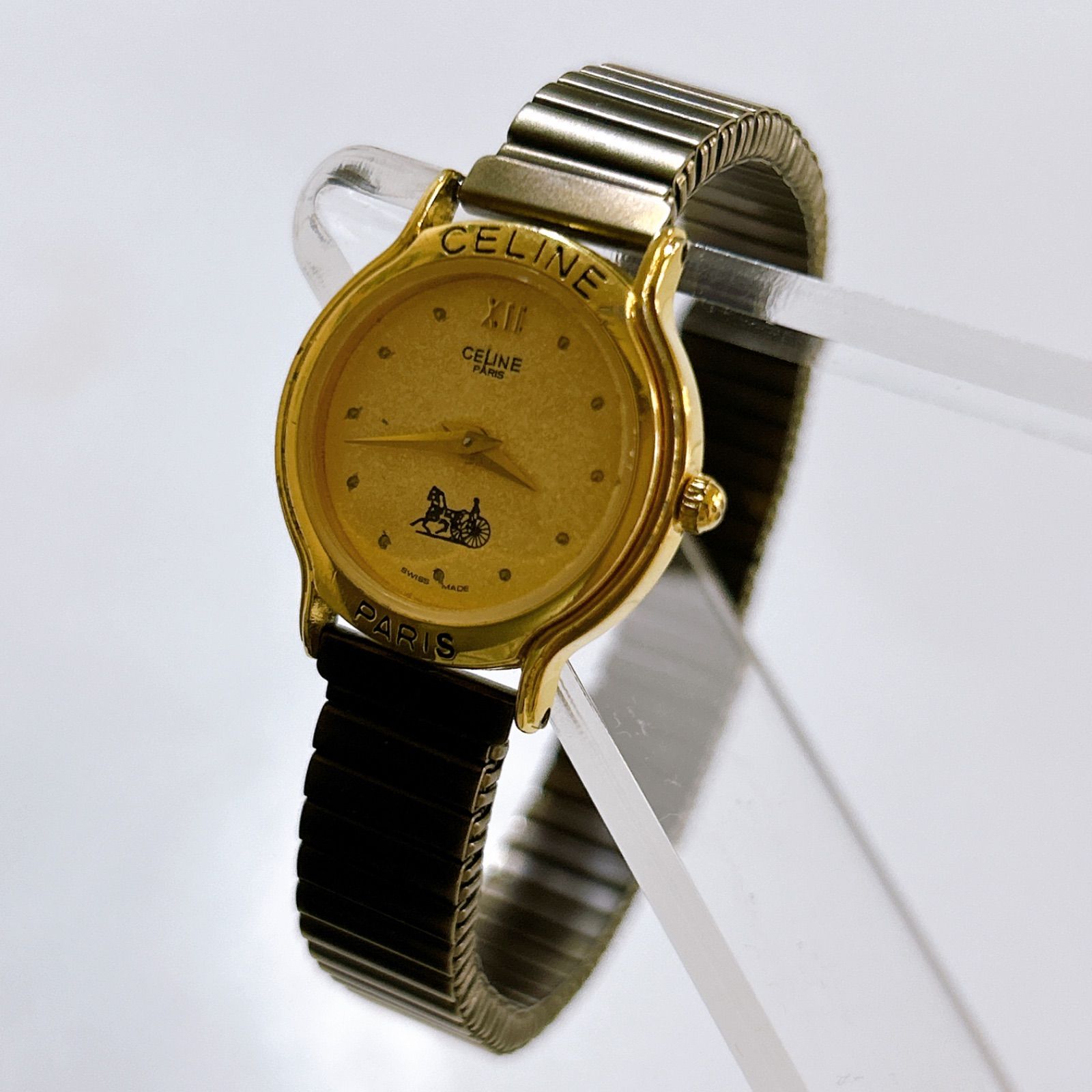 CELINE セリーヌ 腕時計 レディース 動作未確認品 ゴールド 馬車