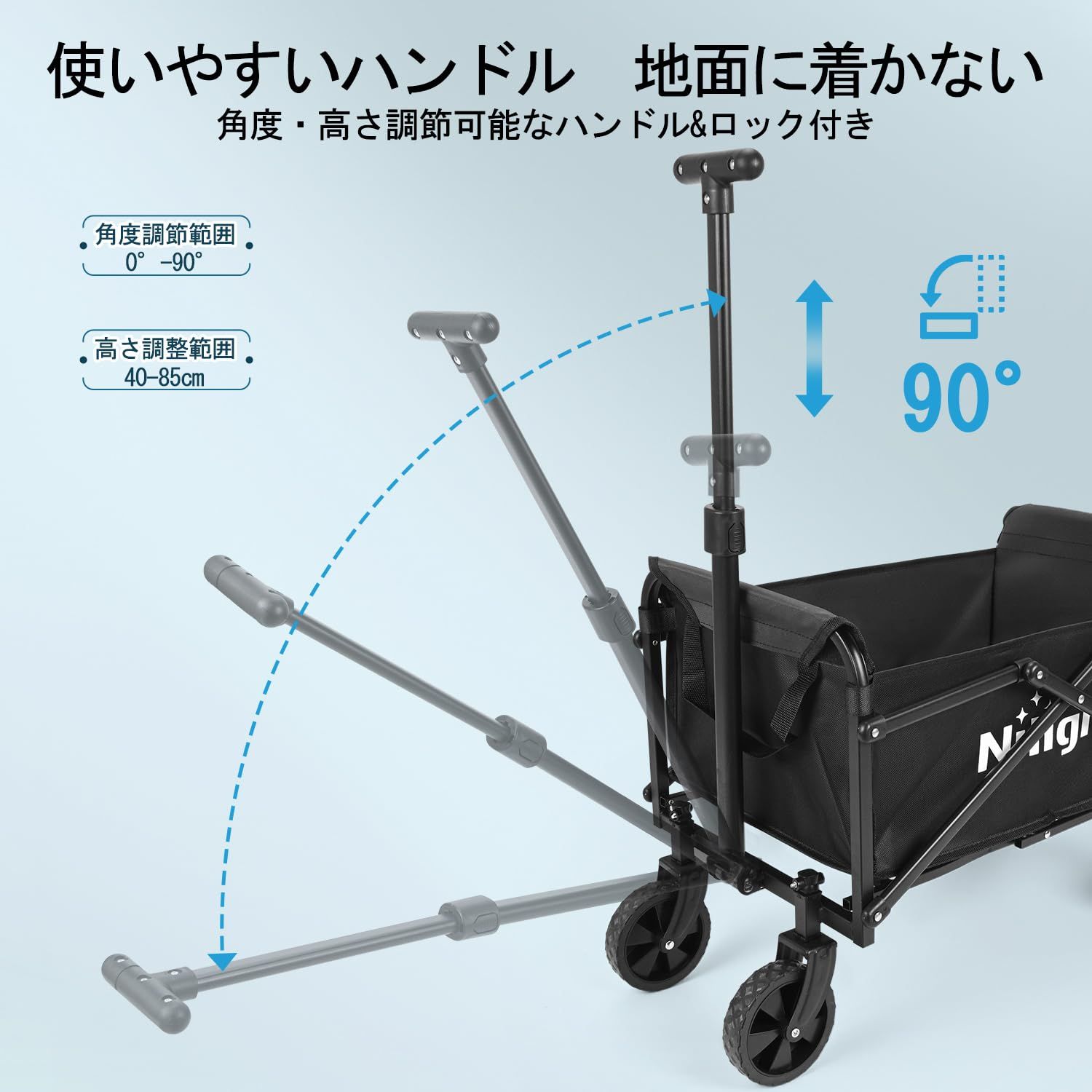 【大容量・キャスター付】樹脂製マルチカート 50L ガーデニング・アウトドア等に 数量限定 アウト 台車 簡単 カート キャンプ アウトドア コンパクト