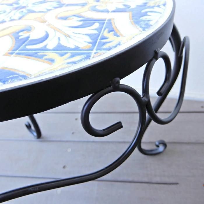 プランタースタンド 花台 モザイクタイル イエロー おしゃれ アイアン スタンド おしゃれ 鉢置き 2個セット ガーデンラック 園芸ラック 鉢台 観葉植物 フラワーラック ガーデニング 什器 ディスプレイ STEELWINDOWSANDDOORS_COM