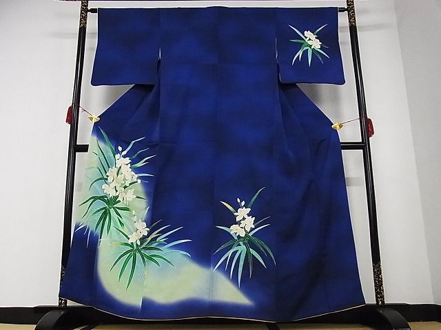 平和屋-こころ店□訪問着 刺繍 洋花文 暈し染め 着丈159cm 裄丈62cm
