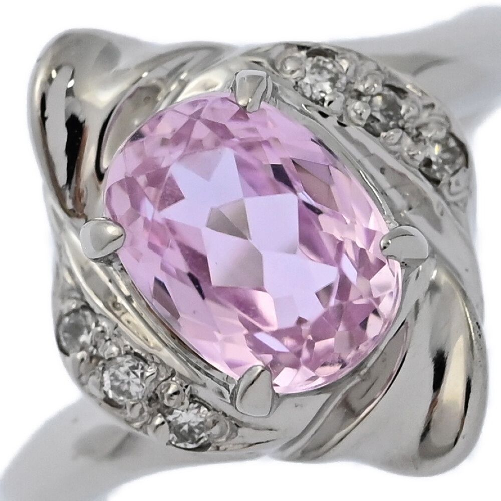 KU1.72ct|FD 0.06ct|9月 誕生石 クンツァイト･ダイヤモンドリング･指輪|Pt900-5.9g|11号| 51|パープル系 翌日配送可 ♀ S レディース 588692