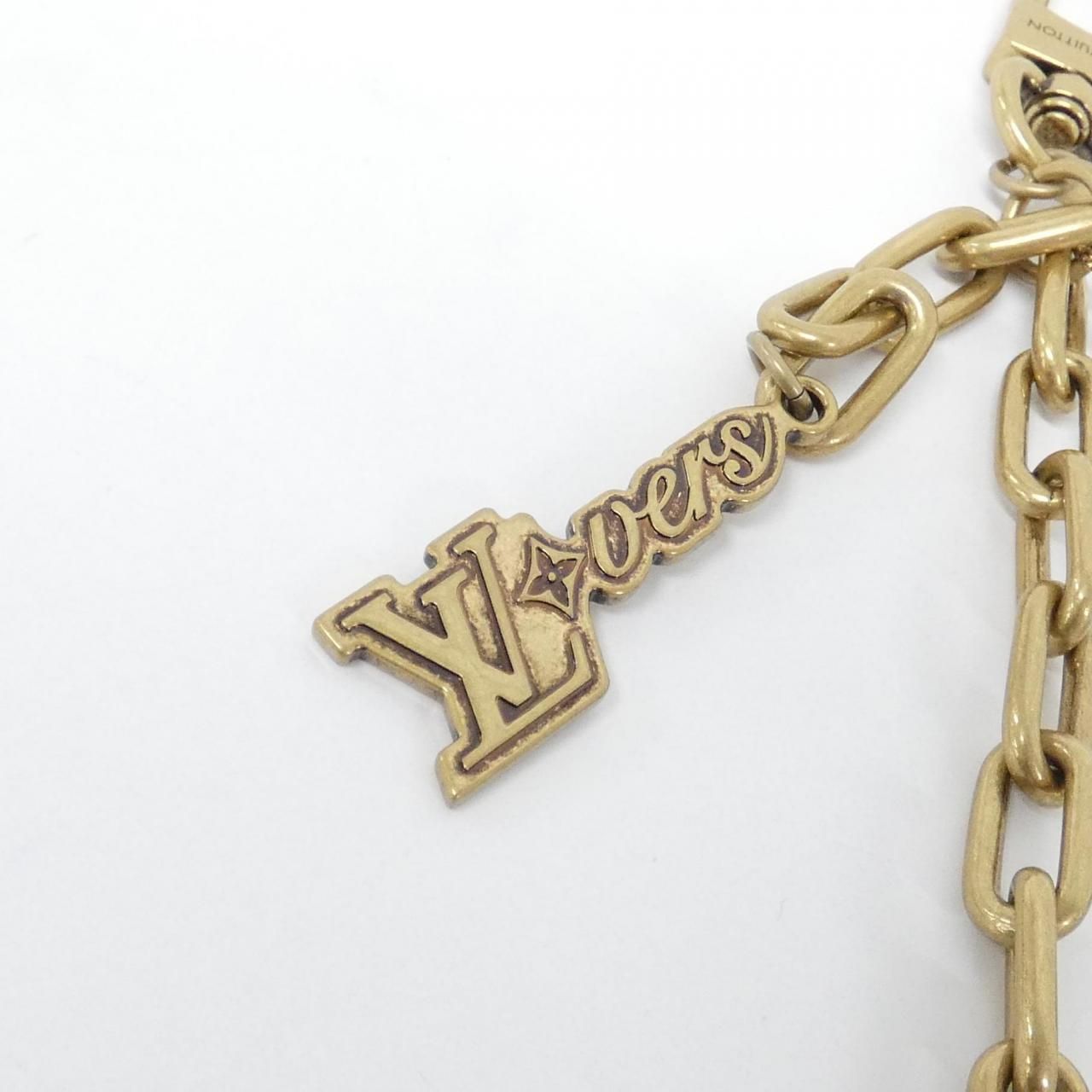 ルイヴィトン バッグ チャーム チェーン ベルト パール M01689